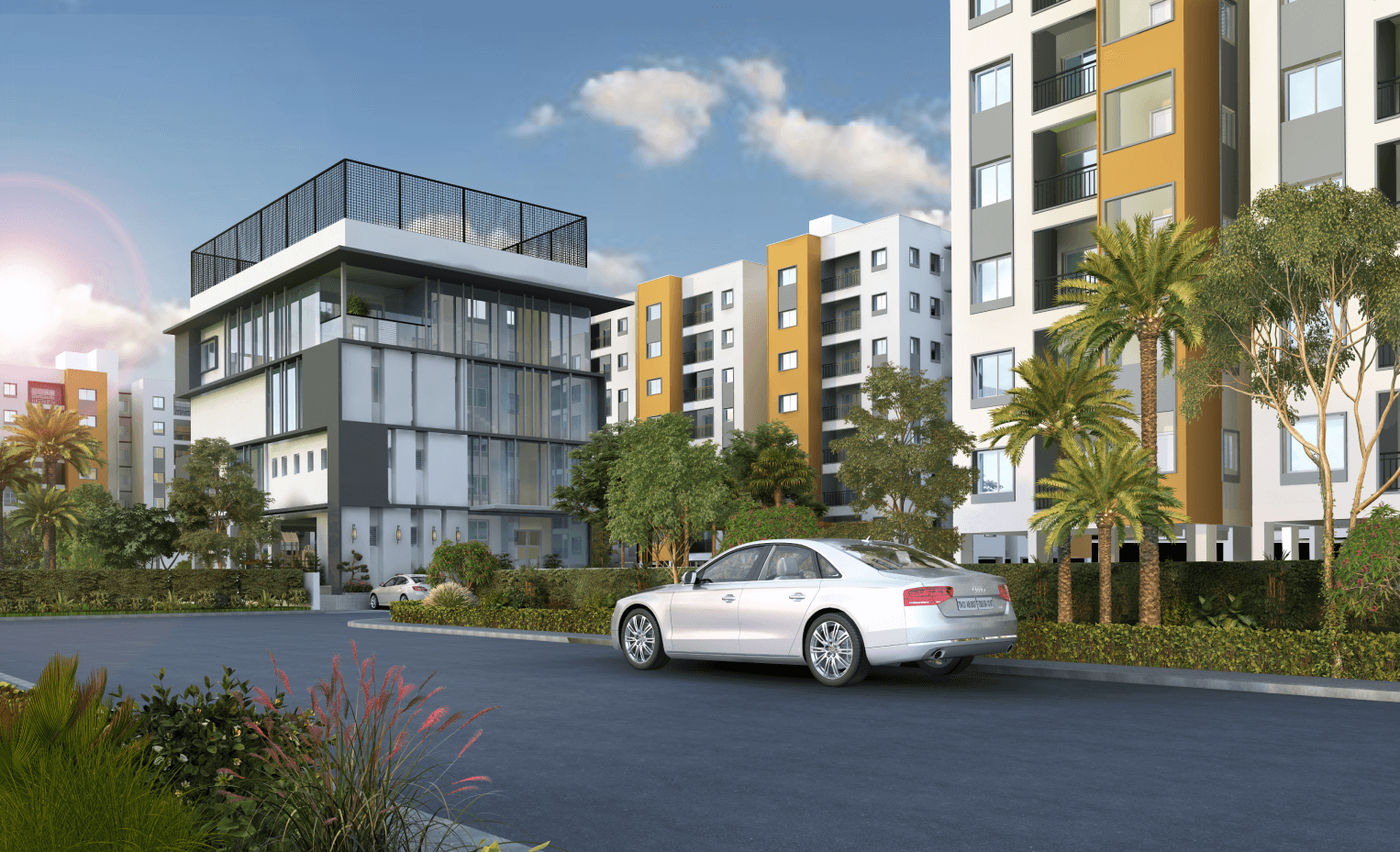 luxury flats in mogappair west-sandp-courtyard